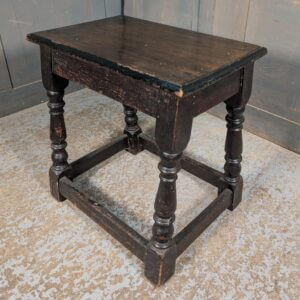 1900's Dark Oak Coffin Stool