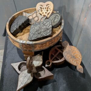 Six Decorative Carvings Nut Trays etc plus a Large Carved Bowl