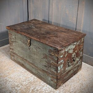 Heavy Brass & Teak Indonesian Vintage Trunk