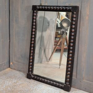 Medium Size Oak Bobbin Vestry Mirror