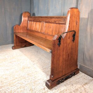 Good Looking 1900's Pitch Pine Church Pew Bench from St Stephen's Liverpool