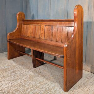Vintage Pitch Pine Curved Elbow End Church Pews Benches