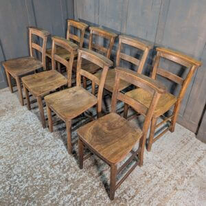 Set of 4 or 8 Pale Elm & Beech Pre-War Classic Church Chapel Chairs