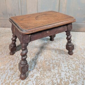 Antique Oak Barley Twist Leg Stool