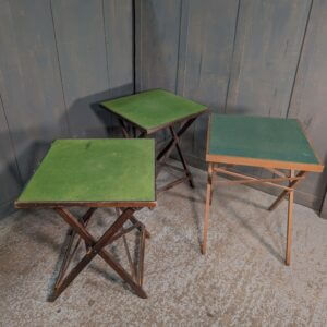 Ex Church Hall Three Vintage Baizetop Card Tables