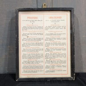 Framed Vintage Prayer Card from All Saints Woodham