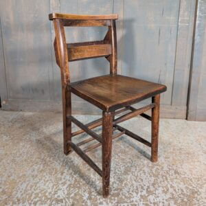 Antique 'Square Seat' Elm & Beech Church Chapel Chairs from All Souls South Acton