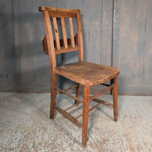 1950's Vintage South Acton Elm & Beech Slat Back Church Chapel Chairs