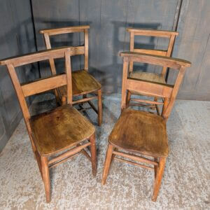 Set of 4 Church Chapel Chairs from St Mary's Northop Hall