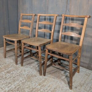 Three Pilgrim Ladderback Medium Elm and Beech Church Chapel Chairs