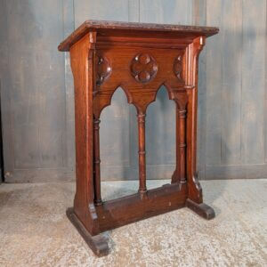 Heavy Victorian Gothic Pitch Pine Lectern Reading Desk Ambo