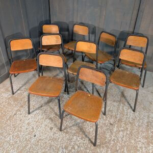 Ten Children's 1968 'Steelux' Steel Wood & Ply Stackers