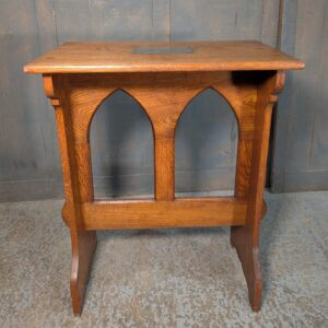 Small to Medium Size Oak Arched Memorial Oak Credence Table from Sailors Society