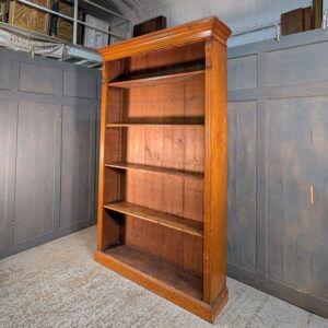 Tall Oak and Pine Antique Bookcase with Adjustable Shelves
