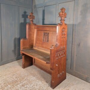 Highly Carved Oak Statement Piece Large Gothic Readers Bishop's Chair
