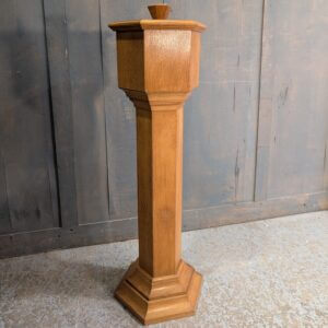 Portable 1960's Vintage Oak Baptismal Church Font