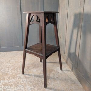Darker Oak Antique Arts & Crafts Plant Stand Display Table