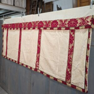 1920's Vintage Gold Red & Brocade Cream Silk Altar Frontal