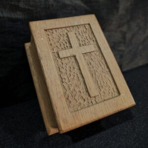Small Handmade & Carved Antique Church Holy Wafer Box