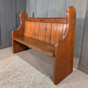 Vintage Pitch Pine Curved Elbow End Church Pews Benches