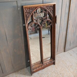 Victorian Oak Beautifully Carved Church Organ Panel Mirror Conversion