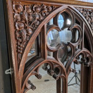 Victorian Oak Beautifully Carved Church Organ Panel Mirror Conversion