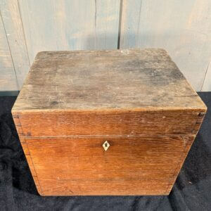 Antique Oak Church Silver Box from Crookham with Handles