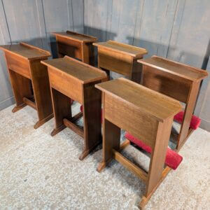 Matching Oak & Veneer Modern Styled Mid Century Prayer Desks