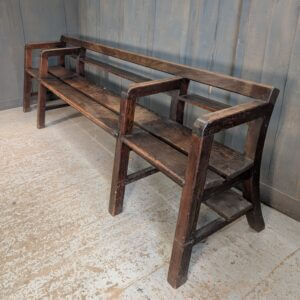 Long Heavy Deal Mid Century Dark Choir Benches Pews BARGAIN