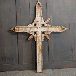 Large Heavy 19th Century French White Iron Cross