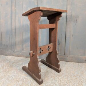 Simple Gothic 1920's Vintage Oak Prayer Desk Prie Dieu with Shelf