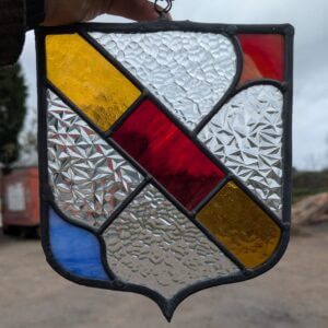 Sweet Stained Glass Shield with Hanger