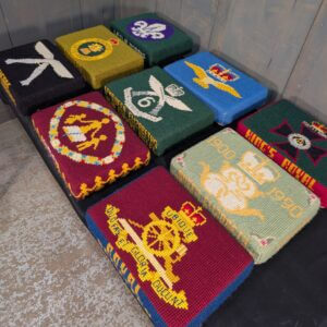 Set of Nine Military & Institution Themed Hand Embroidered Kneelers Hassocks Cushions #3
