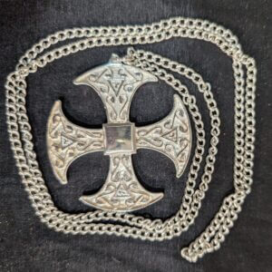 Large Celtic Silver Coloured Metal Cross on Chain