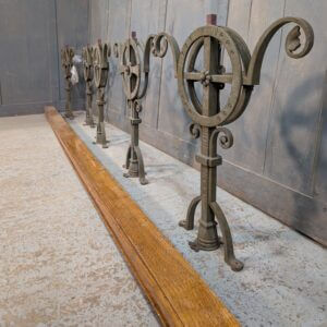Decorative Victorian Cast Iron Upstands & Oak Altar Rail