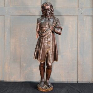 18th Century Carved Wooden Statue of John Milton author of Paradise Lost