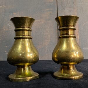 Tiny but Perfectly Formed Victorian Church Brass Flower Vases