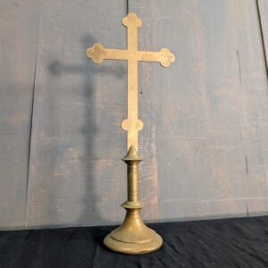 1860's Victorian Brass Plain Altar Cross #2