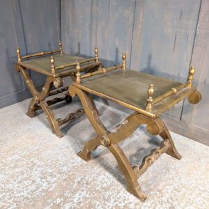 Pair of Giltwood X-Frame Servers Stools