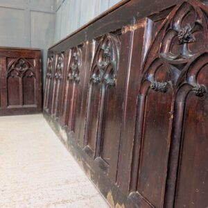 1850's Carved Gothic Pine Frontals Panels Panelling from St Lawrence Bovingdon