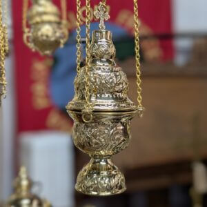 Acanthus Pattern Brass Thurible Censer Incense Burner