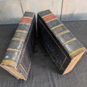 1800's Two Volume Jamieson's Leather Bounds Bible