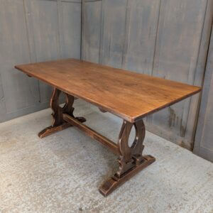 1930's Vintage Solid Oak Flat Packable Lyre End Table