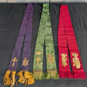 Three Top End Religious Bookmarks Purple Green & Red