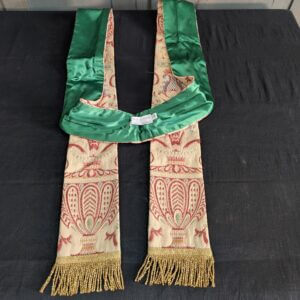As New Hayes & Finch Green Silk Lined Patterned Stole