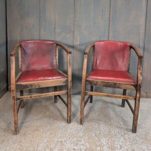 1930's Vintage Stylish & Super Comfortable Red Rexene Upholstered Office Chairs