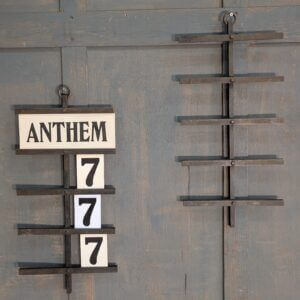 Unusual Brutalist 1960's Vintage Iron Hymn Boards