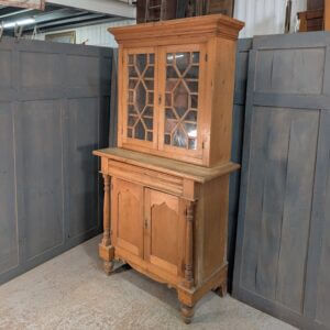Antique Pine French Bookcase with Astral Glazed Doors