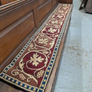 2m Long Vintage Embroidered Woolwork Pew Bench Runner