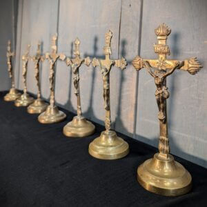 Antique Belgian Convent Small Table Crucifixes (7)